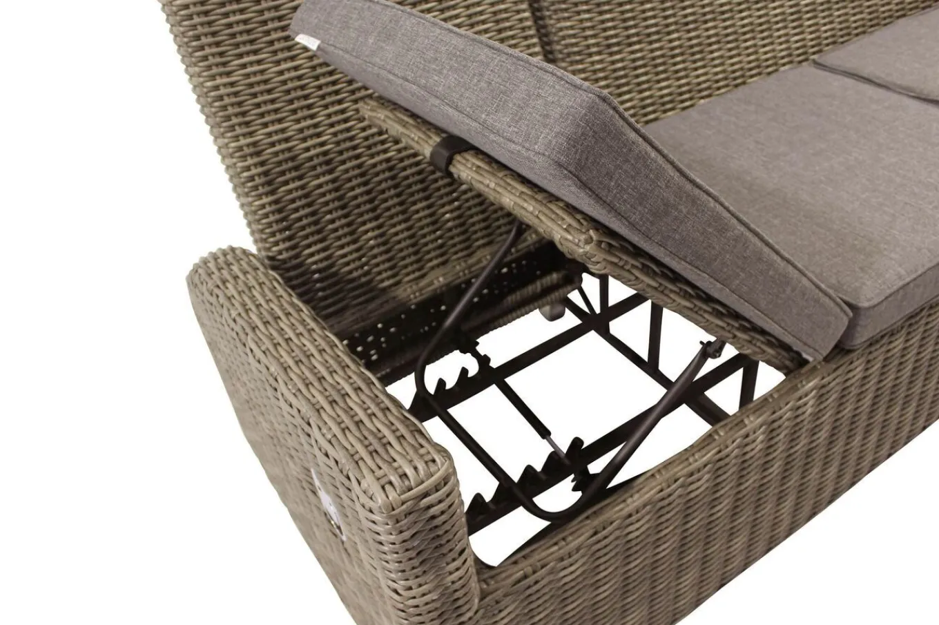 Best Dining 3-Sitzer Sofa, grau, Polyrattan, 210 x 83 x 110 cm, mehrfach verstellbar Polyrattan-Gartenmöbel|Gartenbänke & Gartensofas