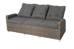 Best Dining 3-Sitzer Sofa, grau, Polyrattan, 210 x 83 x 110 cm, mehrfach verstellbar Polyrattan-Gartenmöbel|Gartenbänke & Gartensofas