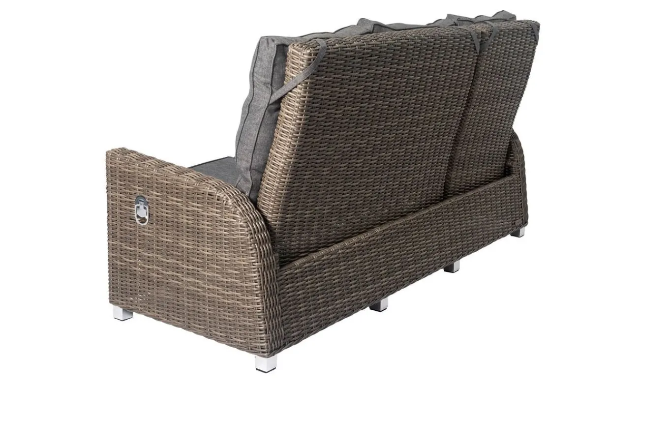 Best Dining 3-Sitzer Sofa, grau, Polyrattan, 210 x 83 x 110 cm, mehrfach verstellbar Polyrattan-Gartenmöbel|Gartenbänke & Gartensofas