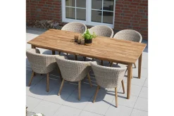 New Dining-Tisch Borneo, Akazie gebürstet, natur, 220x100 cm, FSC®-zertifiziertes Produkt Gartentische|Akazien-Gartenmöbel