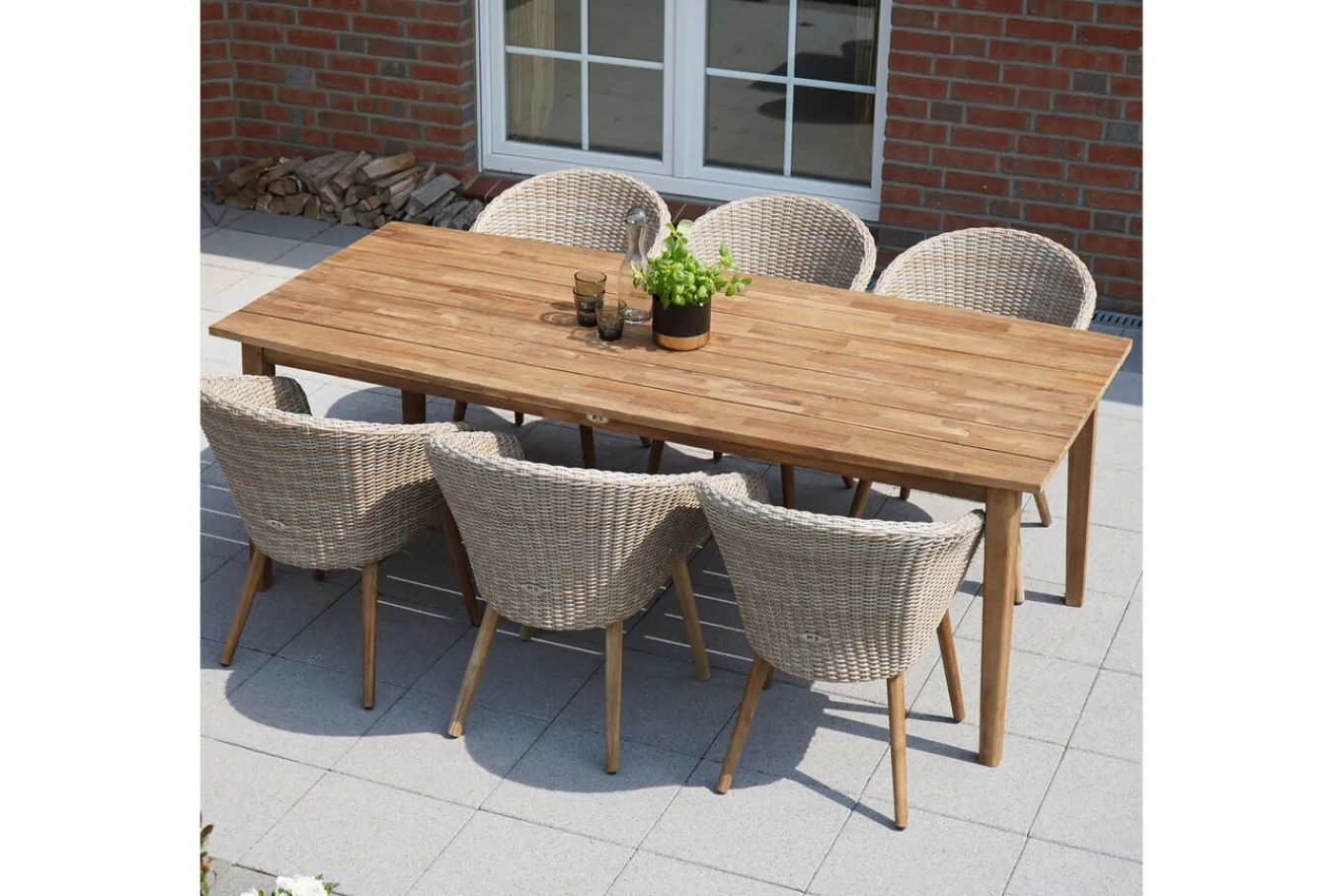 New Dining-Tisch Borneo, Akazie gebürstet, natur, 220x100 cm, FSC®-zertifiziertes Produkt Gartentische|Akazien-Gartenmöbel