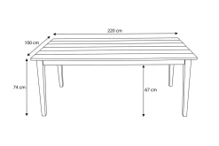 New Dining-Tisch Borneo, Akazie gebürstet, natur, 220x100 cm, FSC®-zertifiziertes Produkt Gartentische|Akazien-Gartenmöbel