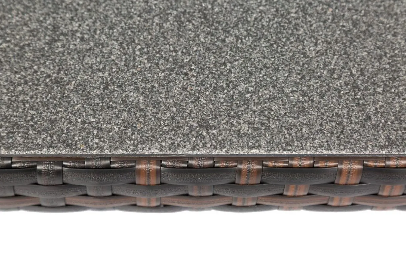 Best Dining Tisch, braun marmoriert, Polyrattan, 180 x 100 cm, Tischplatte Spraystone, 6mm Gartentische|Polyrattan-Gartenmöbel