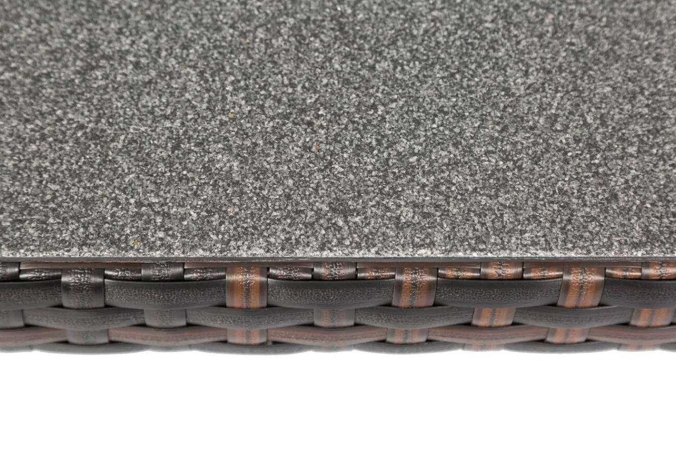 Best Dining Tisch, braun marmoriert, Polyrattan, 180 x 100 cm, Tischplatte Spraystone, 6mm Gartentische|Polyrattan-Gartenmöbel