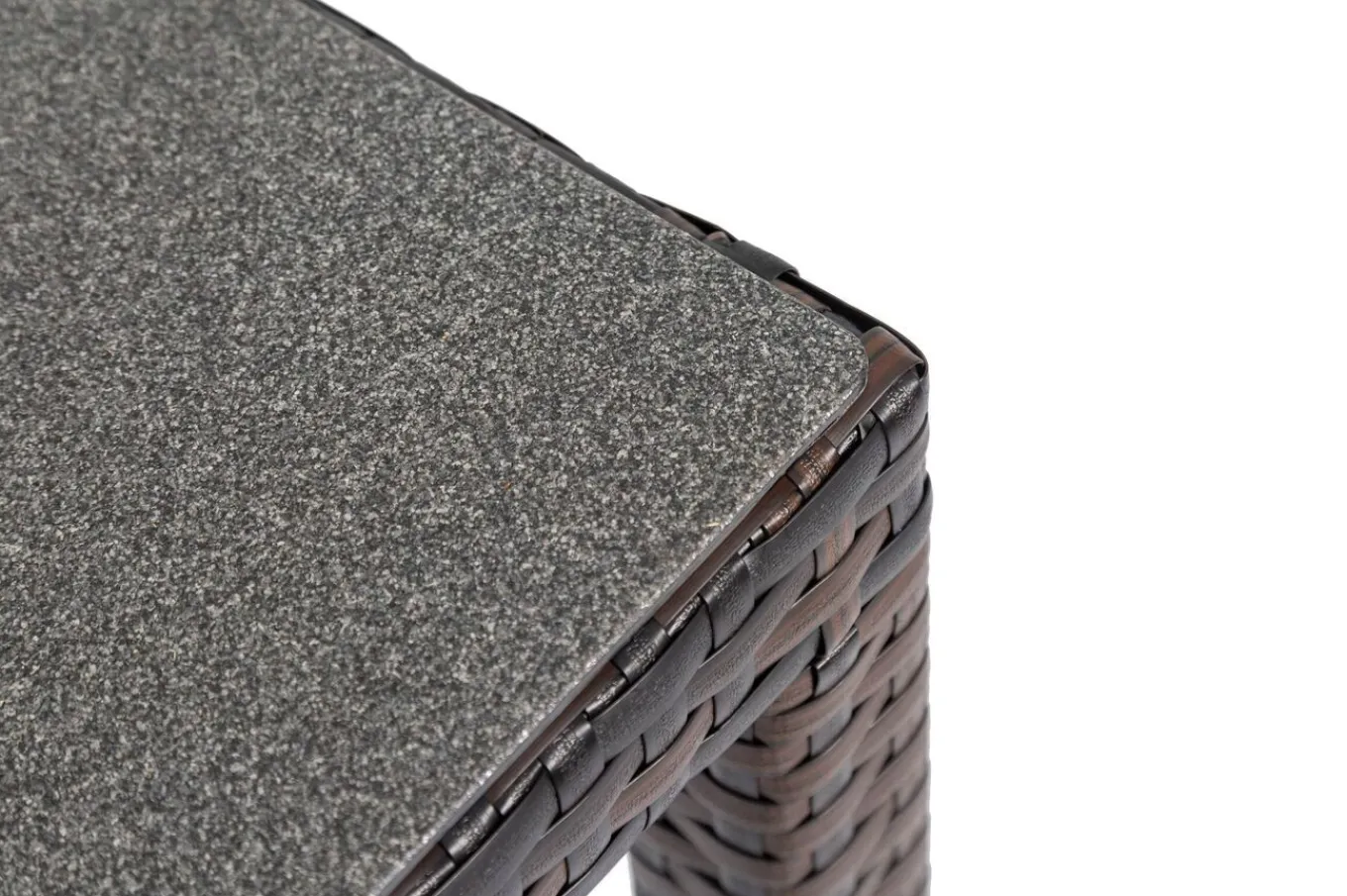 Best Dining Tisch, braun marmoriert, Polyrattan, 180 x 100 cm, Tischplatte Spraystone, 6mm Gartentische|Polyrattan-Gartenmöbel
