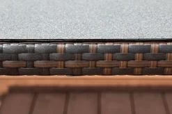 Best Dining Tisch, braun marmoriert, Polyrattan, 180 x 100 cm, Tischplatte Spraystone, 6mm Gartentische|Polyrattan-Gartenmöbel