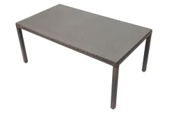 Best Dining Tisch, braun marmoriert, Polyrattan, 180 x 100 cm, Tischplatte Spraystone, 6mm Gartentische|Polyrattan-Gartenmöbel