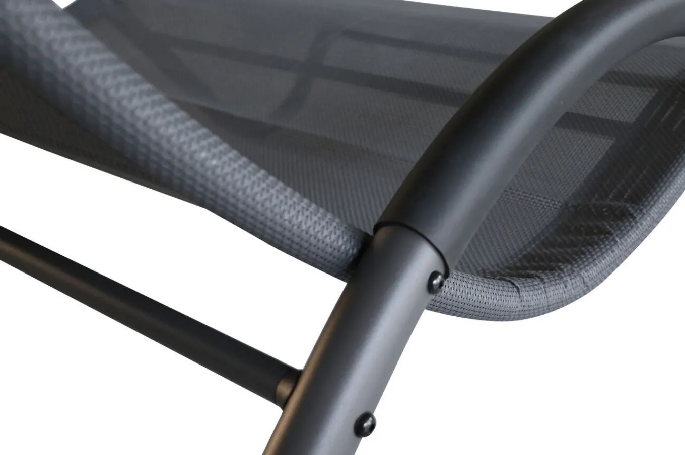 Online Doppelliege, anthrazit, Polyester/Stahl pulverbeschichtet, 205x138x34cm, inkl. Nackenkissen, rollbar Stahl-Gartenmöbel|Gartenliegen