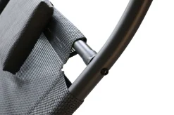 Online Doppelliege, anthrazit, Polyester/Stahl pulverbeschichtet, 205x138x34cm, inkl. Nackenkissen, rollbar Stahl-Gartenmöbel|Gartenliegen