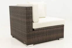 New Eckelement, braun marmoriert, Polyrattan, 85 x 85 x 70 cm, wasserfeste Kissenbox Polyrattan-Gartenmöbel|Gartenlounge
