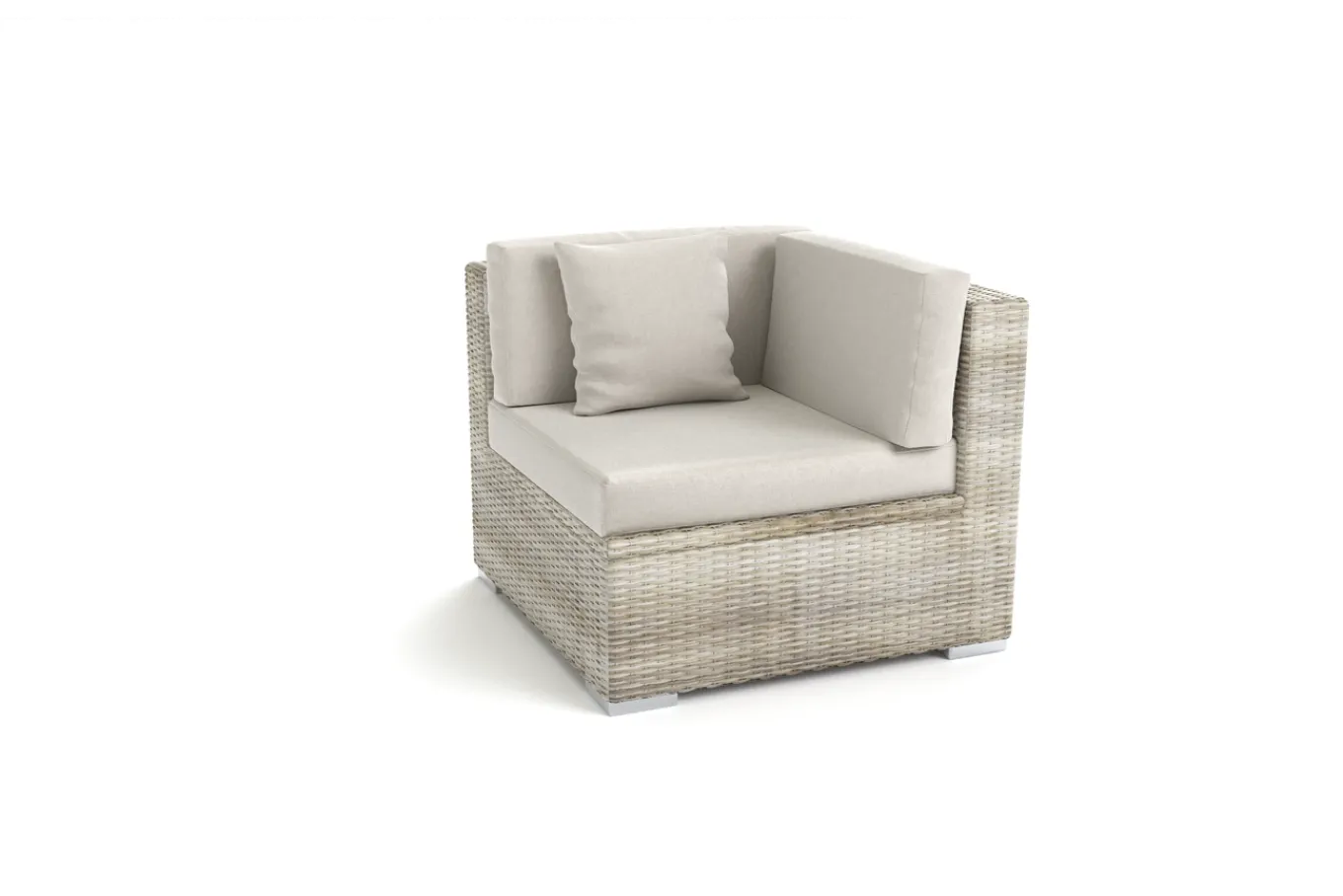 Online Eckelement, desert-beige, Aluminium/Polyrattan/Polyester, 84.5 x 84 x 69.5 cm, pflegeleicht, mit Kissenboxfunktion Gartenlounge Modulsysteme|Polyrattan-Gartenmöbel