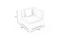 Online Eckelement, desert-beige, Aluminium/Polyrattan/Polyester, 84.5 x 84 x 69.5 cm, pflegeleicht, mit Kissenboxfunktion Gartenlounge Modulsysteme|Polyrattan-Gartenmöbel