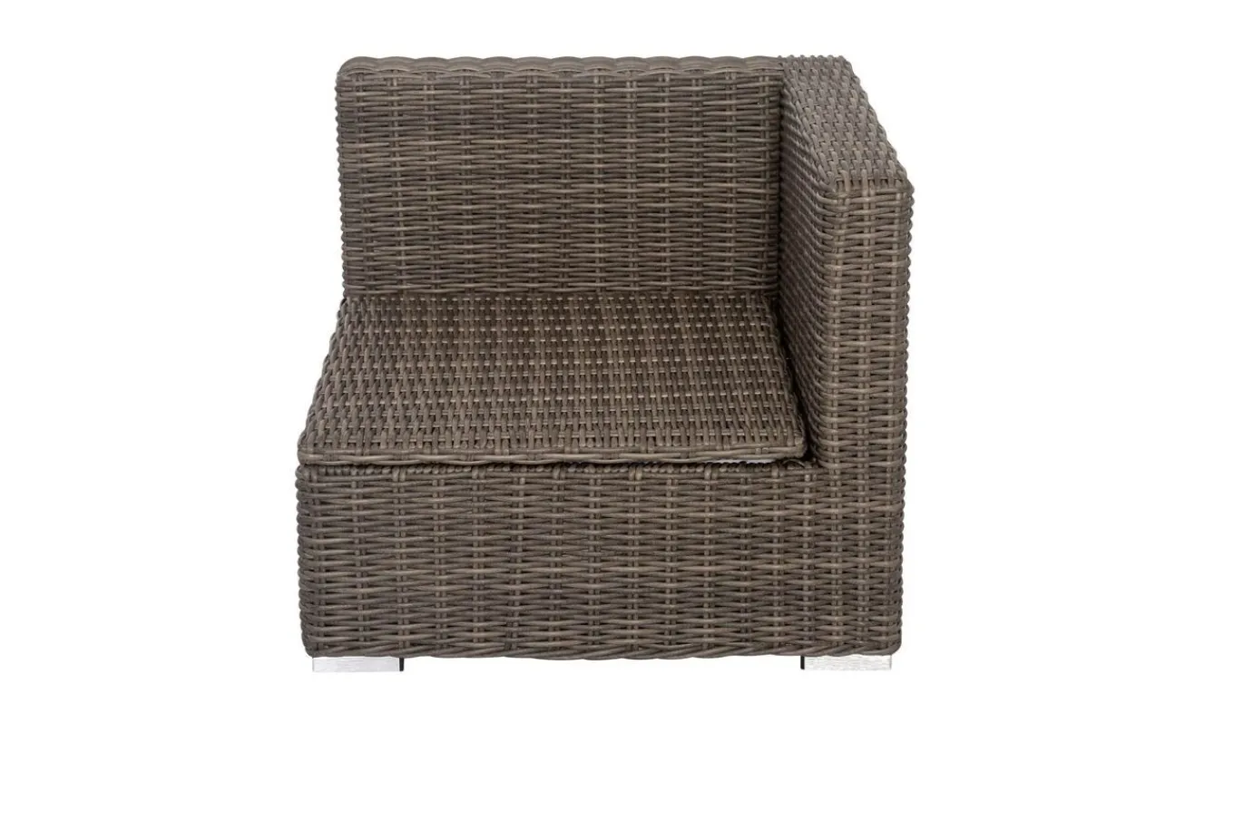 Discount Eckelement links, grau, Polyrattan, 82 x 82 x 70 cm, verstellbare Sitzfläche, wasserfeste Kissenbox Polyrattan-Gartenmöbel|Gartenlounge