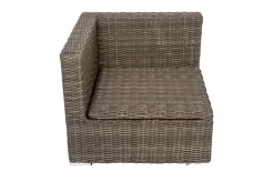 Sale Eckelement rechts, grau, Polyrattan, 82 x 82 x 70 cm, verstellbare Sitzfläche, wasserfeste Kissenbox Polyrattan-Gartenmöbel|Gartenlounge