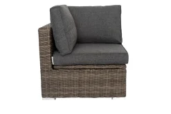 Sale Eckelement rechts, grau, Polyrattan, 82 x 82 x 70 cm, verstellbare Sitzfläche, wasserfeste Kissenbox Polyrattan-Gartenmöbel|Gartenlounge