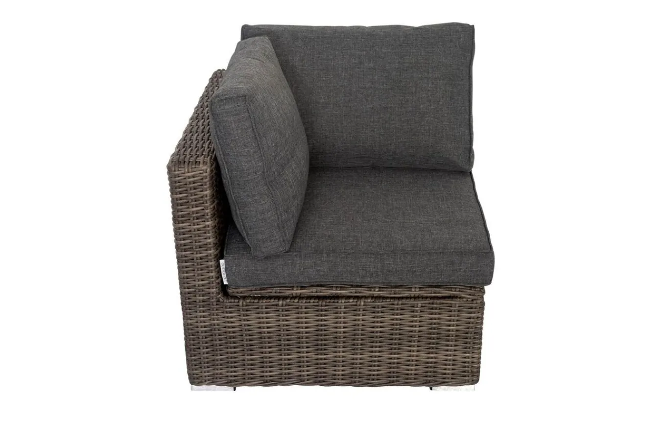 Sale Eckelement rechts, grau, Polyrattan, 82 x 82 x 70 cm, verstellbare Sitzfläche, wasserfeste Kissenbox Polyrattan-Gartenmöbel|Gartenlounge