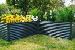 Discount Eck-Hochbeet, anthrazit, Aluminium-Zink-Stahl, 270x270x90x84cm Hochbeet