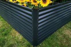 Discount Eck-Hochbeet, anthrazit, Aluminium-Zink-Stahl, 270x270x90x84cm Hochbeet