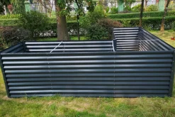 Discount Eck-Hochbeet, anthrazit, Aluminium-Zink-Stahl, 270x270x90x84cm Hochbeet
