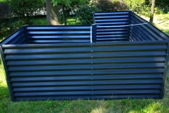 New Eck-Hochbeet, anthrazit, Aluminium-Zink-Stahl, 210x210x90x84cm Hochbeet