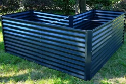New Eck-Hochbeet, anthrazit, Aluminium-Zink-Stahl, 210x210x90x84cm Hochbeet