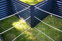 New Eck-Hochbeet, anthrazit, Aluminium-Zink-Stahl, 210x210x90x84cm Hochbeet