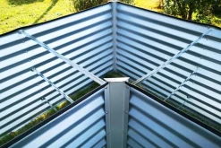 Eck-Hochbeet, silber, Aluminium-Zink-Stahl, 270x270x90x84cm Hochbeet