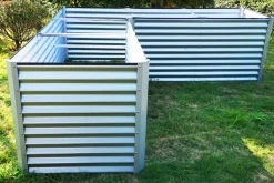 Eck-Hochbeet, silber, Aluminium-Zink-Stahl, 270x270x90x84cm Hochbeet