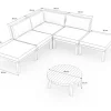 Outlet Ecklounge, Akazie, 5 Personen, inkl. Tisch ø 80 cm und Polster aus Olefin in hellbraun, FSC®-zertifiziertes Produkt Gartenlounge