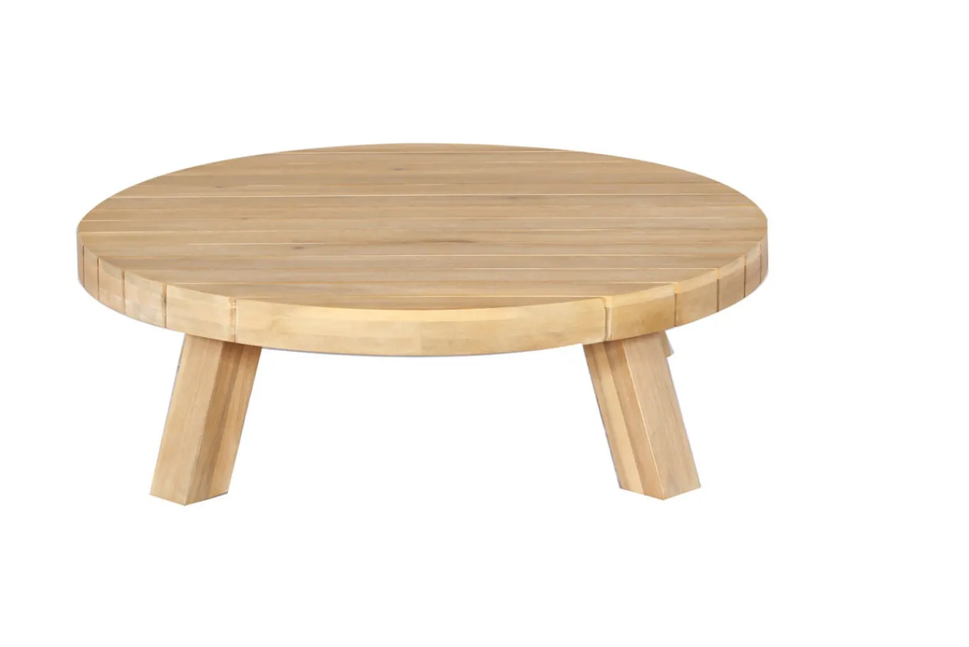Outlet Ecklounge, Akazie, 5 Personen, inkl. Tisch ø 80 cm und Polster aus Olefin in hellbraun, FSC®-zertifiziertes Produkt Gartenlounge