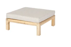 Outlet Ecklounge, Akazie, 5 Personen, inkl. Tisch ø 80 cm und Polster aus Olefin in hellbraun, FSC®-zertifiziertes Produkt Gartenlounge