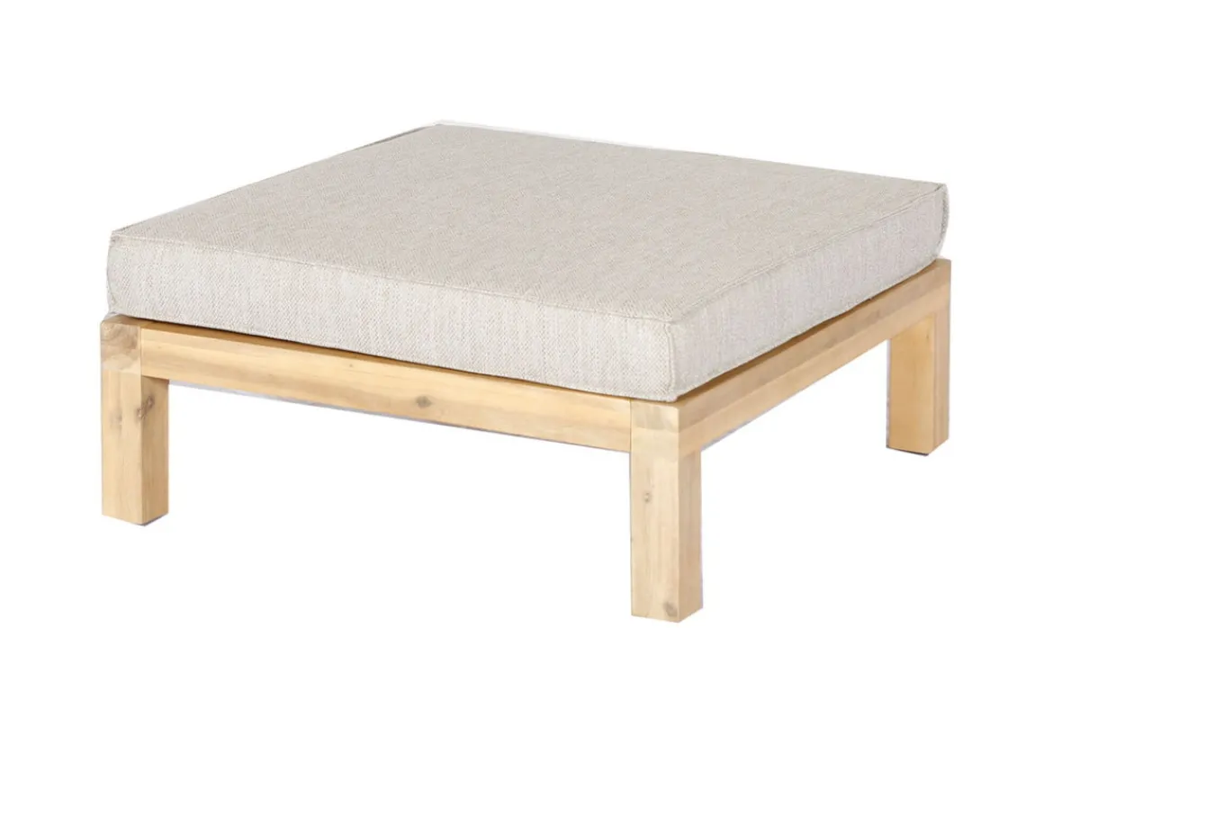 Outlet Ecklounge, Akazie, 5 Personen, inkl. Tisch ø 80 cm und Polster aus Olefin in hellbraun, FSC®-zertifiziertes Produkt Gartenlounge