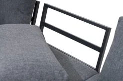 Best Ecklounge, anthrazit matt, Alu/Holzoptik, 5 Personen, Seitenablage Gartenlounge|Aluminium-Gartenmöbel
