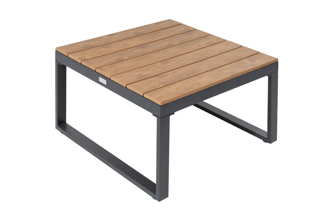 Best Ecklounge, anthrazit matt, Alu/Holzoptik, 5 Personen, Seitenablage Gartenlounge|Aluminium-Gartenmöbel