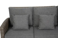 Discount Ecklounge, grau, Polyrattan, 4tlg, 5-6 Personen, inkl. Polster und Kissen Polyrattan-Gartenmöbel|Gartenlounge