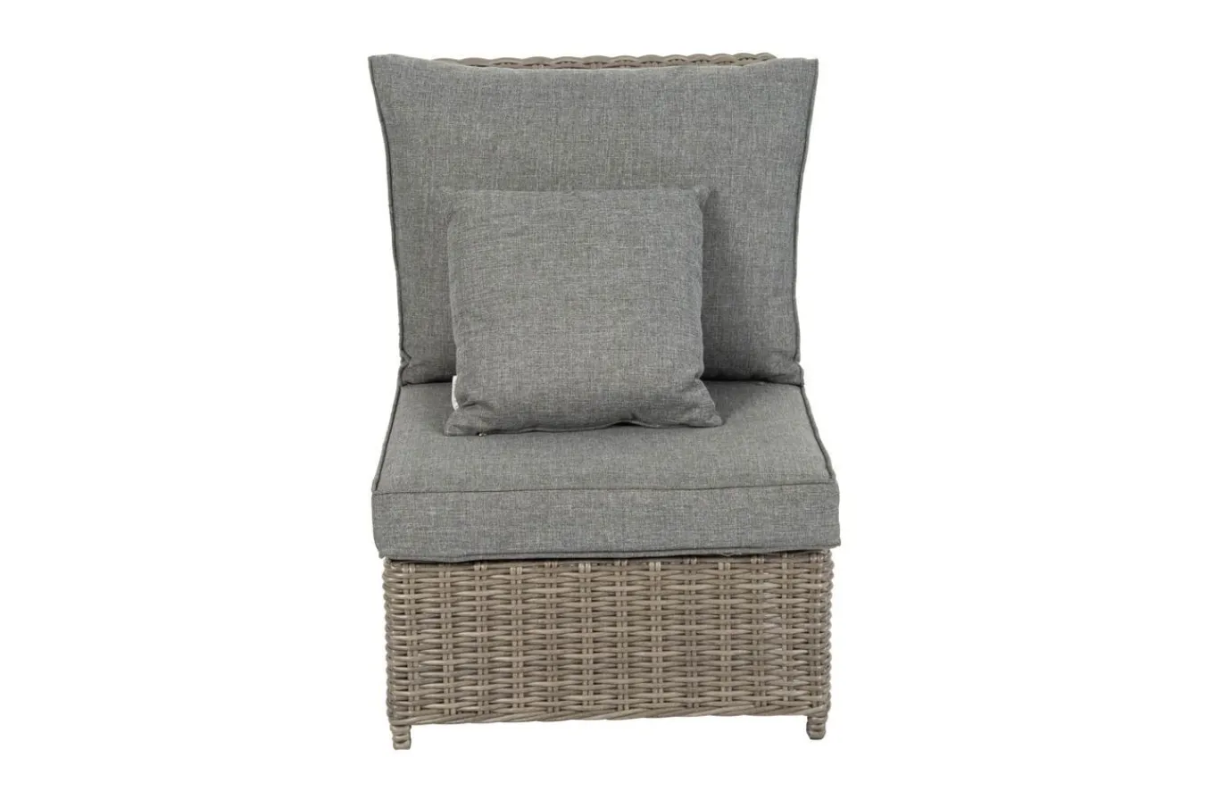 Discount Ecklounge, grau, Polyrattan, 4tlg, 5-6 Personen, inkl. Polster und Kissen Polyrattan-Gartenmöbel|Gartenlounge