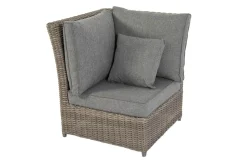 Discount Ecklounge, grau, Polyrattan, 4tlg, 5-6 Personen, inkl. Polster und Kissen Polyrattan-Gartenmöbel|Gartenlounge