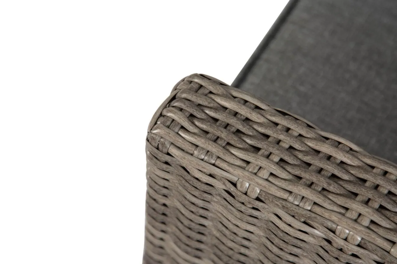 Discount Ecklounge, grau, Polyrattan, 4tlg, 5-6 Personen, inkl. Polster und Kissen Polyrattan-Gartenmöbel|Gartenlounge