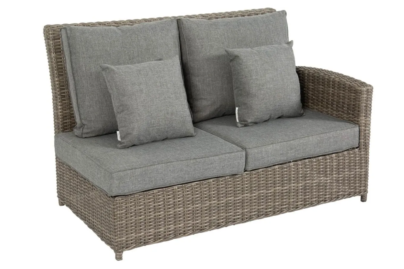 Discount Ecklounge, grau, Polyrattan, 4tlg, 5-6 Personen, inkl. Polster und Kissen Polyrattan-Gartenmöbel|Gartenlounge