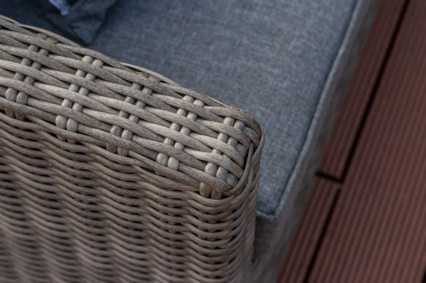 Discount Ecklounge, grau, Polyrattan, 4tlg, 5-6 Personen, inkl. Polster und Kissen Polyrattan-Gartenmöbel|Gartenlounge