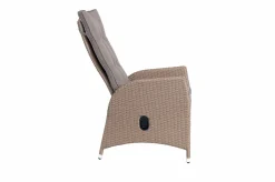 Outlet Elba Garten-Essgruppe, champagner-meliert/savanna, 200 x 95 cm, Polyrattan/Alu Polyrattan-Gartenmöbel|Akazien-Gartenmöbel