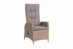 Outlet Elba Garten-Essgruppe, champagner-meliert/savanna, 200 x 95 cm, Polyrattan/Alu Polyrattan-Gartenmöbel|Akazien-Gartenmöbel