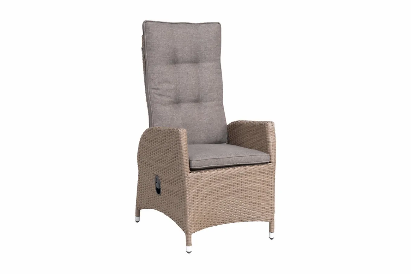 Outlet Elba Garten-Essgruppe, champagner-meliert/savanna, 200 x 95 cm, Polyrattan/Alu Polyrattan-Gartenmöbel|Akazien-Gartenmöbel