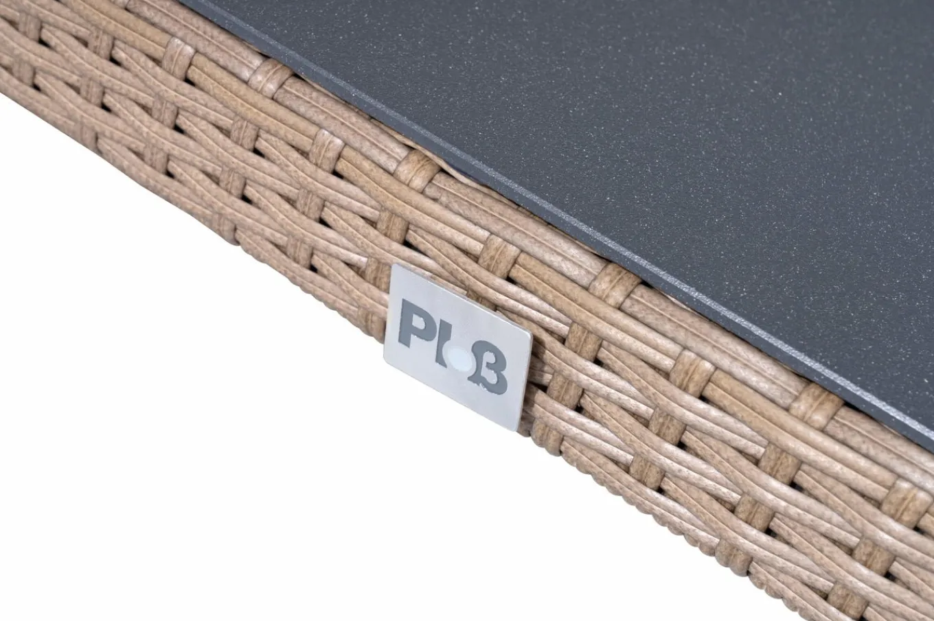 Outlet Elba Garten-Essgruppe, champagner-meliert/savanna, 200 x 95 cm, Polyrattan/Alu Polyrattan-Gartenmöbel|Akazien-Gartenmöbel