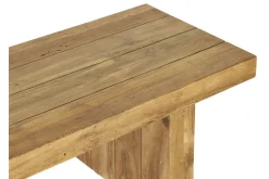 Discount Encino Garten-Essgruppe, recyceltes Teak, Tisch 220x100cm, 2 Bänke 220x40cm, Gebürstet, Hohe Belastbarkeit, FSC®-zertifiziertes Produkt Garten-Essgruppen|Teak-Gartenmöbel