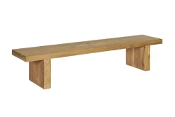 New Encino Garten-Essgruppe, natur/recyceltes Teak, Bank 220x50, Tisch 220x107, Gebürstet, Recycled, FSC®-zertifiziertes Produkt Garten-Essgruppen|Teak-Gartenmöbel