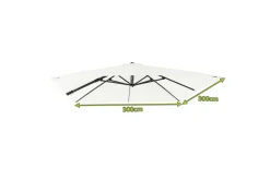 Outlet Ersatzdach für Ampelschirme, creme, Polyester, 300x300cm Gartenmöbel-Zubehör & Ersatzteile|Sonnenschirme