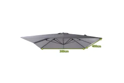 Online Ersatzdach für Ampelschirme, anthrazit, Polyester, 400x300cm Gartenmöbel-Zubehör & Ersatzteile|Sonnenschirme