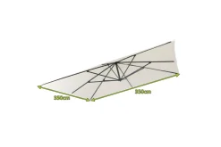 Online Ersatzdach für Ampelschirme, Polyester, creme, 350x350cm Gartenmöbel-Zubehör & Ersatzteile|Sonnenschirme