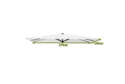 New Ersatzdach für Mittelstockschirme, creme, Polyester, 270x150cm Gartenmöbel-Zubehör & Ersatzteile|Sonnenschirme
